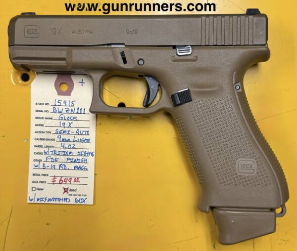 Glock Model 19X, 9mm Luger caliber, semi-auto pistol, w/3-19 round magazines, tritium sights, and mis-matched box. - Image 2
