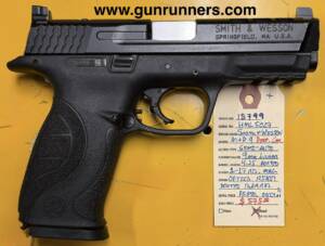 Smith & Wesson (S&W), used, M&P 9 Performance Center, 9mm Luger caliber, semi-auto pistol, optics ready, w/ported barrel, and w/1-17 round magazine.
