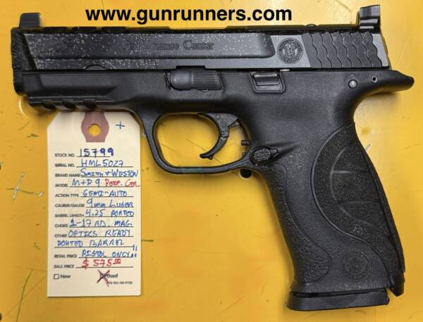 Smith & Wesson (S&W), used, M&P 9 Performance Center, 9mm Luger caliber, semi-auto pistol, optics ready, w/ported barrel, and w/1-17 round magazine. - Image 2