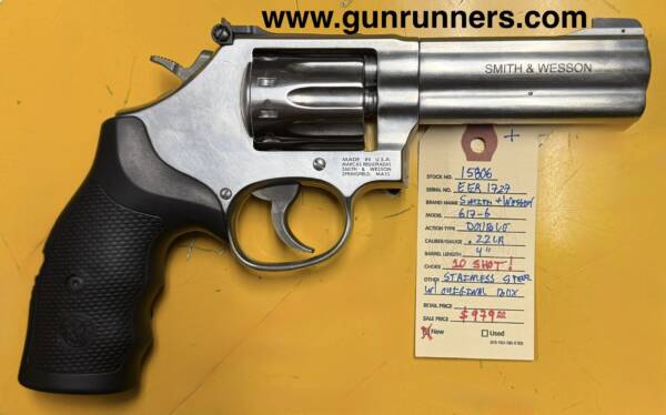 Smith & Wesson, Model 617-6, 10-shot, .22LR caliber, double action revolver, w/4” barrel.  New, with box & accessories.