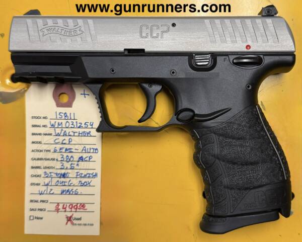 Walther, CCP, .380 ACP caliber, bi-tone finish, compact, semi-auto pistol, w/box & accessories.  Used, but possibly unfired. - Image 2