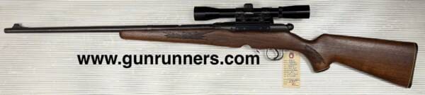 Savage, used, Model 340D, .222 Remington caliber, missing magazine, right hand, bolt action, wood/blue, w/telescopic sight. - Image 2
