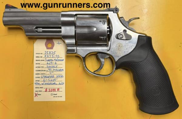 Smith & Wesson, Model 629-6, 4” barrel, 6-shot, .44 magnum, stainless steel, double-action revolver.  Just arrived and new in box! - Image 2