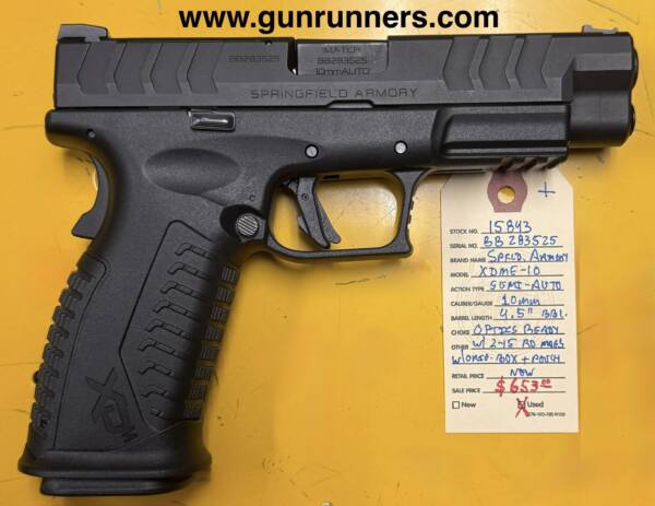 Springfield Armory, XDME-10 Elite, 10mm caliber, semi-auto pistol, optics ready, 2-15 round magazines, new w/box and all accessories.