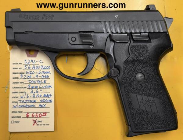 SIG-Sauer, P239-9-BSS, used, double-action, semi-auto pistol, tritium sights, 3-8 round magazines, original box & manual. - Image 2