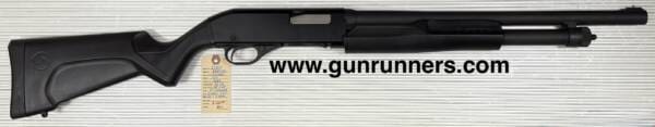 Savage-Stevens, Model 320, pump shotgun, 12 gauge, 3” chamber, 18” and 28” barrels, matte/synthetic.  This is in used/excellent condition and possibly unfired.