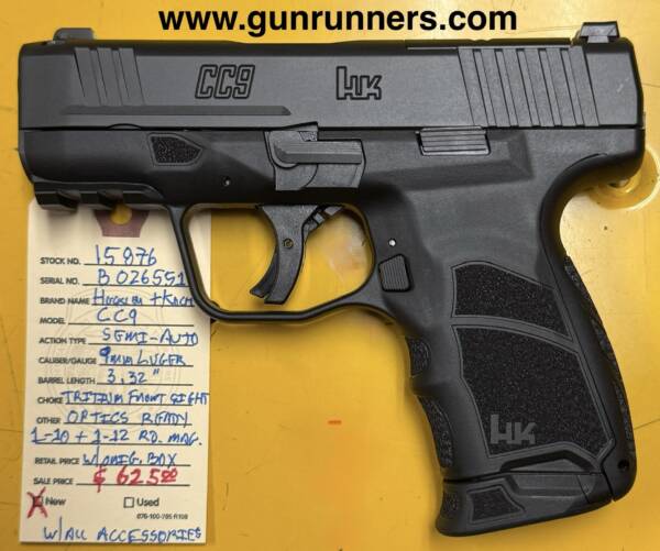 Heckler and Koch (HK), Model CCP, 9mm Luger caliber, optics ready, semi-auto pistol, with 1-10 round and 1-12 round magazine, tritium front sight, just arrived and new in box!  This is the thinnest & smallest pistol available from HK. - Image 2