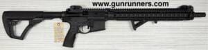 Daniel Defense, used, Model DDM4V9, 5.56mm caliber, semi-auto rifle, 16” chrome lined and hammer forged barrel, 1-7” rifling, full 1913 rail and folding iron sights.  This rifle has a lifetime, transferrable warranty and is in excellent condition.