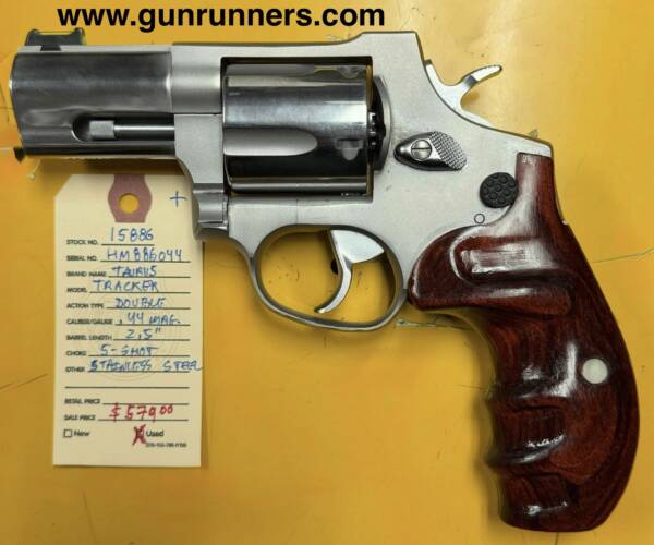 Taurus, used, Tracker, .44 Magnum caliber, 5-shot, 2.5” barrel, stainless steel, double-action revolver. - Image 2