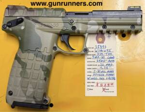 Kel-Tec, used, PMR-30, .22 Magnum caliber, 4.25” barrel, optics ready, uncommon camouflage finish, w/2-30 round magazines, original box, papers, and accessories.   This pistol is in used/excellent condition.