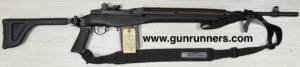 Springfield Armory, used, M1A “standard” rifle, w/Choate side-folding stock and original walnut stock, 3-20 round USGI magazines, 1-10 round magazine, padded Blue Force Gear sling, stripper clips, original box and black nylon carry bag.