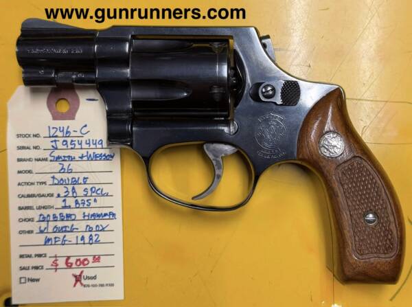 Smith & Wesson, Model 36 “Chief’s Special”, used, .38 Special caliber, 5-shot, 1.875” barrel, bobbed hammer, blued finish, double-action revolver, w/original grips and box.  Manufactured in 1982 and in superb condition. - Image 2