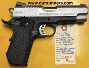 Springfield Armory, model EMP-4, used, 9mm Luger caliber, bobtail frame, bitone finish, single-action semi-auto pistol, w/1-9 round magazine, w/original box and manual.  This pistol is in excellent condition.