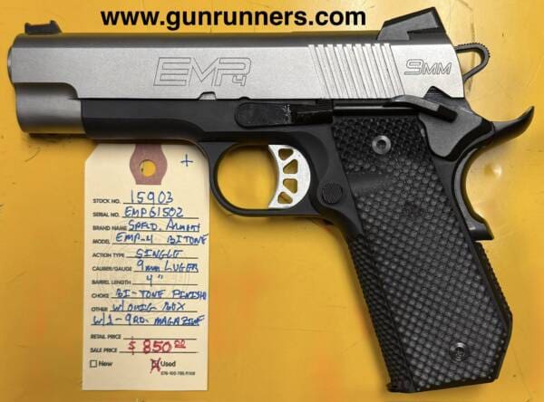 Springfield Armory, model EMP-4, used, 9mm Luger caliber, bobtail frame, bitone finish, single-action semi-auto pistol, w/1-9 round magazine, w/original box and manual.  This pistol is in excellent condition. - Image 2