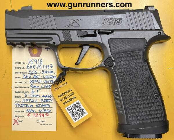 SIG-Sauer, P365 AXG Legion, 9mm Luger caliber, semi-auto pistol, 3.1” barrel, ported slide, optics ready, tritium sights, 3-17 round magazines, absolutely new in box and it just landed! - Image 2