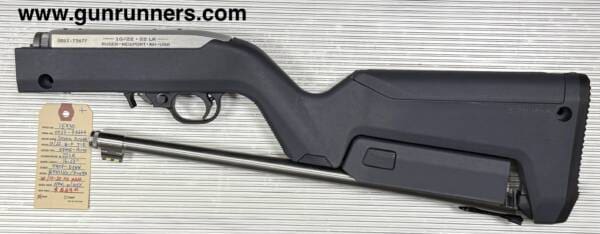 Ruger 10-22, Back-Packer Take-Down, .22 LR caliber, stainless steel/synthetic, semi-auto rifle, 16.63” suppressor-ready barrel, 4-10 round magazines, new/with box and accessories.  Photos show how awesome & practical this rifle is for Alaska and anyone who wants a survival rifle. - Image 4