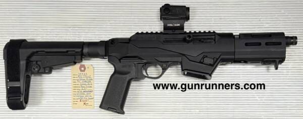 Ruger, used, PC Charger, 9mm Luger caliber, semi-auto pistol, 6.5” barrel, w/pistol brace, w/Holosun optic, 2 magazines, and original box.