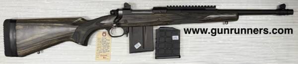 Ruger, used, Gunsite Scout Rifle, .308 caliber, 16.5” barrel, right hand bolt-action rifle, gray laminate stock, blued finish, w/2 magazines, manufactured in 2016.