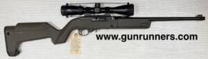 Ruger, used, 10-22 Backpacker Take-Down, .22LR caliber, semi-auto rifle, 16.1” suppressor ready barrel, 4-10 round magazines, w/telescopic sight, lightweight, easy disassembly & reassembly.