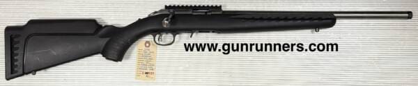 Ruger, used, American Rimfire, .22 LR caliber, right hand bolt action, stainless steel/synthetic, 18” suppressor ready barrel, 1913 scope rail, w/1-10 round magazine.