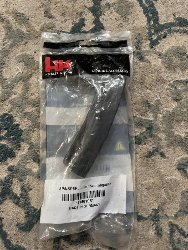 HK SP5/SP5K 9mm 15 round factory mag
