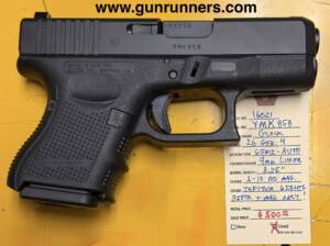Glock, used, Model 26 Gen. 4, 9mm caliber, sub-compact, semi-auto pistol, 3.25” barrel, tritium sights, w/1-10 round magazine.