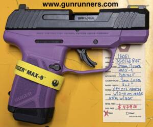 Ruger, Max-9, 9mm Luger caliber, double action semi-auto pistol, optics ready, manual safety, 3.2” barrel, 2-10 round magazines.  New, w/box and all accessories.