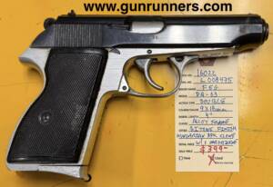 FEG (Hungary), used, Hungarian PPK clone, 9 X 18mm Makarov caliber, double action semi auto pistol, 4” barrel, light weight alloy frame, bi-tone finish, safety/decocker, w/1 magazine.