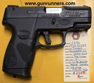 Taurus, used, PT111 Millennium G2, 9mm Luger caliber, semi auto pistol, striker fired, manual safety, loaded chamber indicator, 1-12 round magazine, and holster.   An economical safety solution.