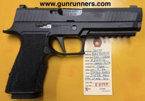 SIG-Sauer, Model 320X-10, 10mm caliber, striker fired semi auto pistol, 5” barrel, tritium sights, optics ready, 2-15 round magazines, absolutely new w/box and accessories.