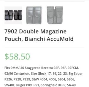 Bianchi double mag pouch beretta 92