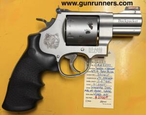Smith and Wesson, used, Model 629-6 AK Backpacker, .44 Magnum caliber, double action revolver, satin stainless steel finish, unfluted cylinder, 2.5” Mag-Na-Ported barrel, w/original box.   This revolver is in excellent condition.