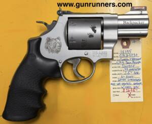 Smith and Wesson, used, Model 629-6 AK Backpacker, .44 Magnum caliber, double action revolver, satin stainless steel finish, unfluted cylinder, 2.5” Mag-Na-Ported barrel, w/original box.   This revolver is in excellent condition.