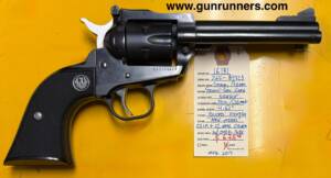Ruger, used, New Model Single-Six Convertible, .22LR / .22 Magnum caliber, 6 shot, single action revolver, 4.62” barrel, blue finish, adjustable sights, manufactured in 2014, w/original box.