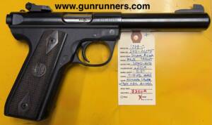 Ruger, used, MKIII Target, .22LR caliber, semi auto pistol, 4-10 round magazines, adjustable sights, 5.5” bull barrel, blue finish with lightweight polymer lower, original box, with manual and all accessories.   This pistol is like new!