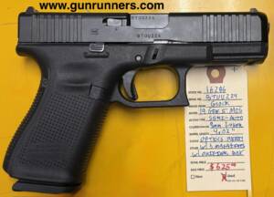 Glock, used, Model 19 Gen. 5 MOS, 9mm Luger caliber, semi auto pistol, optics ready, 4.02” barrel, 3-15 round magazines, with original box and manual.