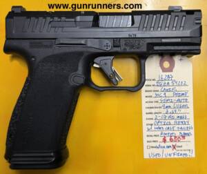 Canik, used but unfired, METE MC9 Prime, 9mm Luger caliber, semi auto pistol, 3.64” ported barrel, optics ready, tritium sights, with holster, with box and all factory accessories.