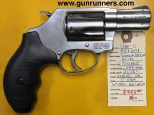 Smith and Wesson, used, Model 60-14, .357 Magnum caliber, stainless steel, double action revolver, 5 shot, J-Frame, 2.125” barrel, with original box and accessories.  This revolver is in “like new” condition.