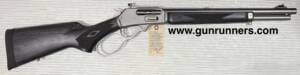 Marlin, used, Model 1895 Trapper, .45-70 caliber, lever action rifle, stainless steel, gray laminate stock, 5 + 1 capacity, 16.17” suppressor ready barrel, w/original box and accessories.   This rifle is in like new condition.