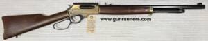 Henry Repeating Arms, used, model Big Boy (H010B), .45-70 caliber, lever action rifle, wood/blue, brass frame, 22” octagonal barrel, 4+1 capacity, manufactured in the USA.   This rifle is 100% functional, but has a ding on the wooden hand guard.