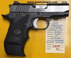 Kimber, used, Model Micro 9 STG, 9mm Luger caliber, single action, semi auto pistol, 3” barrel, 3 magazines, in excellent condition.