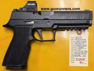 SIG-Sauer, used, Model 320X5-10, 10mm caliber, Holosun red dot sight, semi auto pistol, 5” barrel, tritium sights, 2-15 round magazines, original box and accessories.   This pistol is in superb condition.