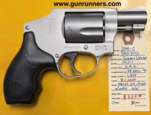 Smith & Wesson, used/unfired, Model 642-1, .38 Spcl. +P caliber, 5 shot, DAO revolver, 1.875” barrel, stainless steel/aluminum, with box and accessories.