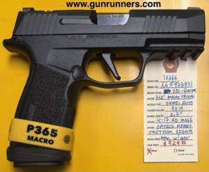 SIG-Sauer, new, Model 365X Macro Tacops, 9mm Luger caliber, semi auto pistol, 4-17 round magazines, optics ready, tritium sights, 3.7” barrel, new, with box and all accessories.    This pistol is ready to go home with you and keep you and your family safe!