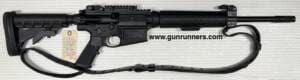 Smith & Wesson, used, Model M&P 10 Sport, .308 caliber, 16” barrel, 1-20 round magazine, folding iron sights, telescoping stock, with a black GI style leather sling.
