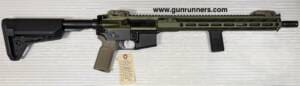Palmetto State Armory, used, Model PA 15, 5.56mm caliber, semi auto rifle, 16.5” barrel, 1-7” twist, tele stock, folding sights, w/1-30 round magazine.