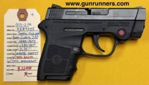 Smith & Wesson, used, Model: M&P Bodyguard 380, .380ACP caliber, semi auto pistol, manual safety, 2.75” barrel, Crimson Trace red laser, w/1-6 round magazine.