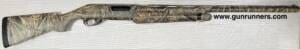 Benelli, used, Model Nova, 12 gauge, pump shotgun, 3.5” chamber, 26” barrel, 3 chokes, Max-5 camo on stock and barrel, camo soft case, manufactured in Italy.