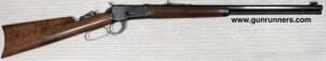 Winchester, used, Model 1892, .25-20 caliber, lever action rifle, 23” octagonal barrel, full length magazine tube, tang sight, manufactured in 1902, John M. Browning design, reblued metal, refinished wood, but nicely done.   An excellent wall hanger or classic “plinker”.