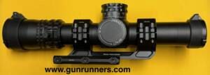 Night Force, used, Model C-598 NX8, telescopic sight, 1-8X24mm magnification, red illuminated reticle, First Focal Plane reticle, 30mm tube, Mil Rad adjustments, scope covers, 20 MOA Arken scope mount.   Night Force scopes are used by US Navy SEALS and are renowned for their ruggedness and precision.